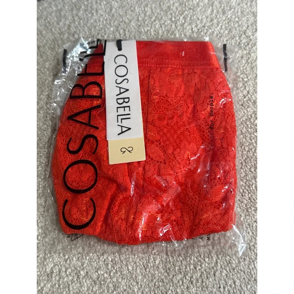 NWT Cosabella Never Say Never Italian Thong for Men Lace Underwear Orange M